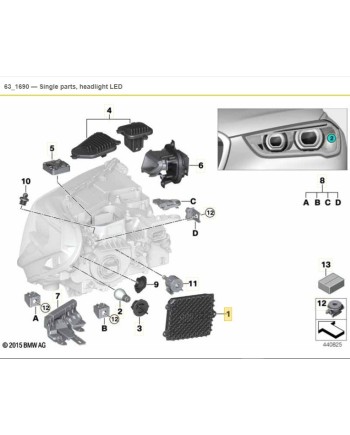 balast led bmw 63117428791 F48-lh квадрат